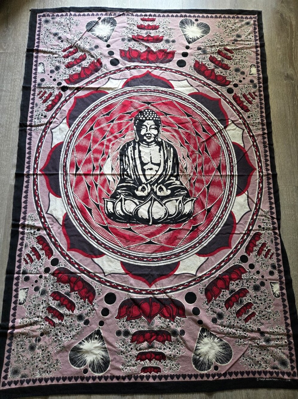 Large Cotton Buddha Tapestry Gypsy Rose Ralph Manis Siddhartha Gautama